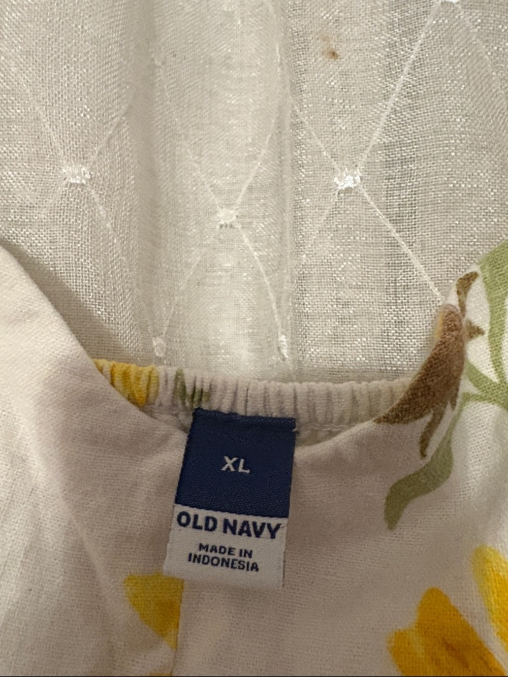 Old Navy White Floral Midi Dress with Yellow Sunflowers - Picture 3 of 12